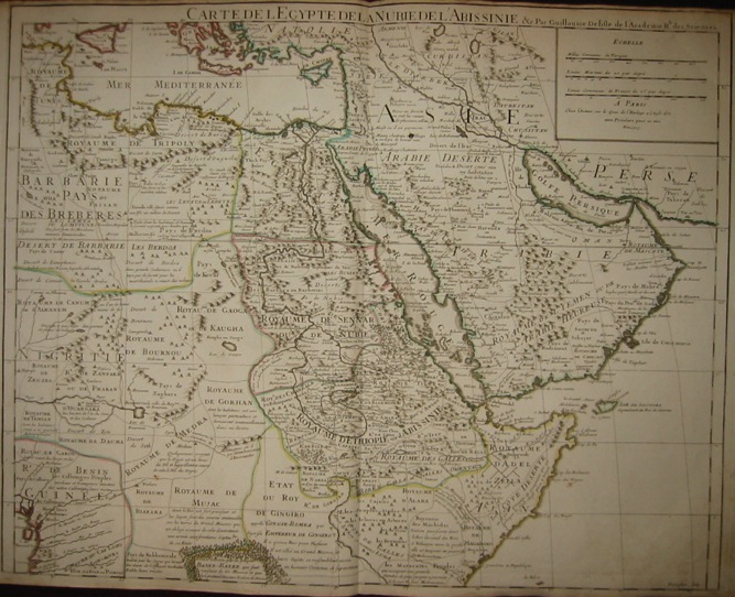 De l'Isle Guillaume (1675-1726) Carte de l'Egypte, de la Nubie, de l'Abissinie... 1720 ca. Parigi